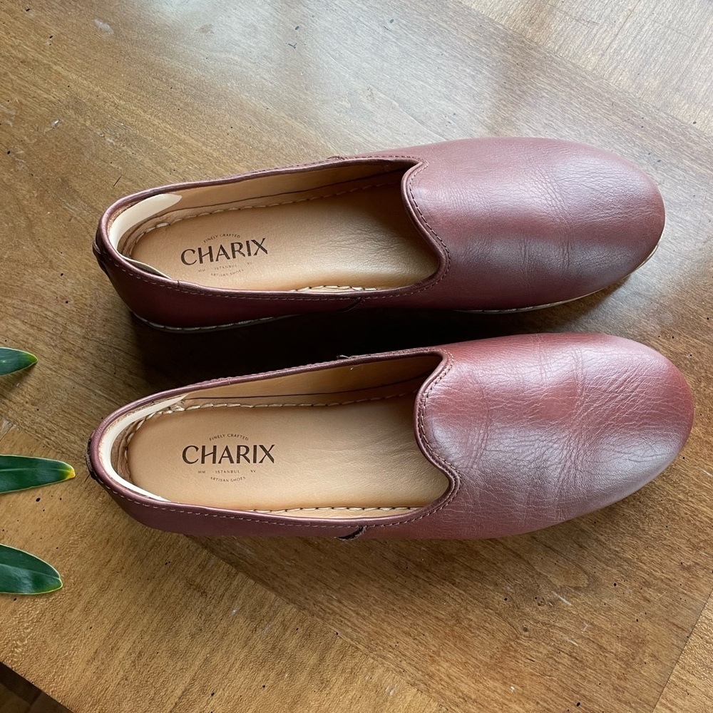 Charix Comfort Travel Office Men's Bordeaux Leather Slip-On Shoes size 10.5-11 - Picture 4 of 15